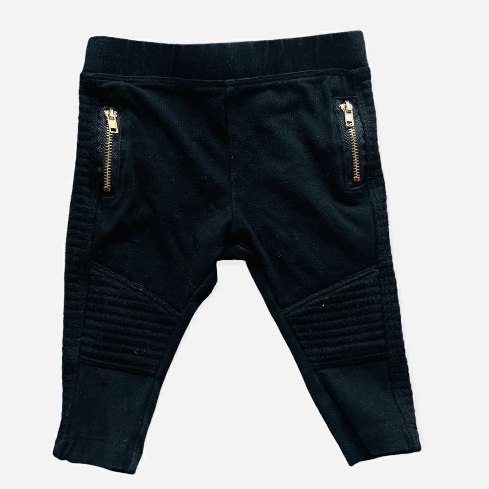 Baby Girls Kardashian Kids Ribbed Knee Joggers w Zipper Detail - Sz 6 mo
